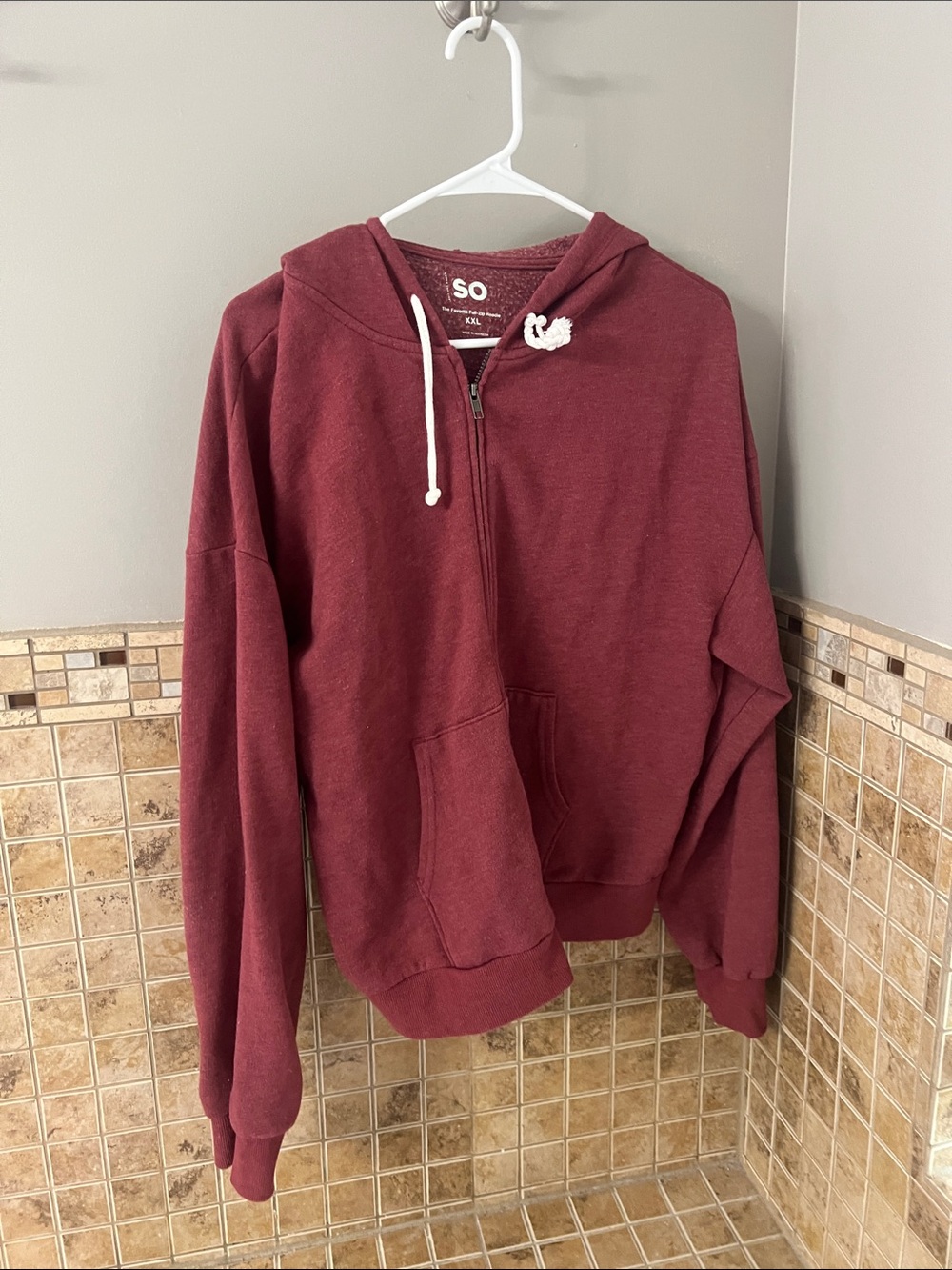 SO Maroon Half-Zip Hooded Sweatshirt
